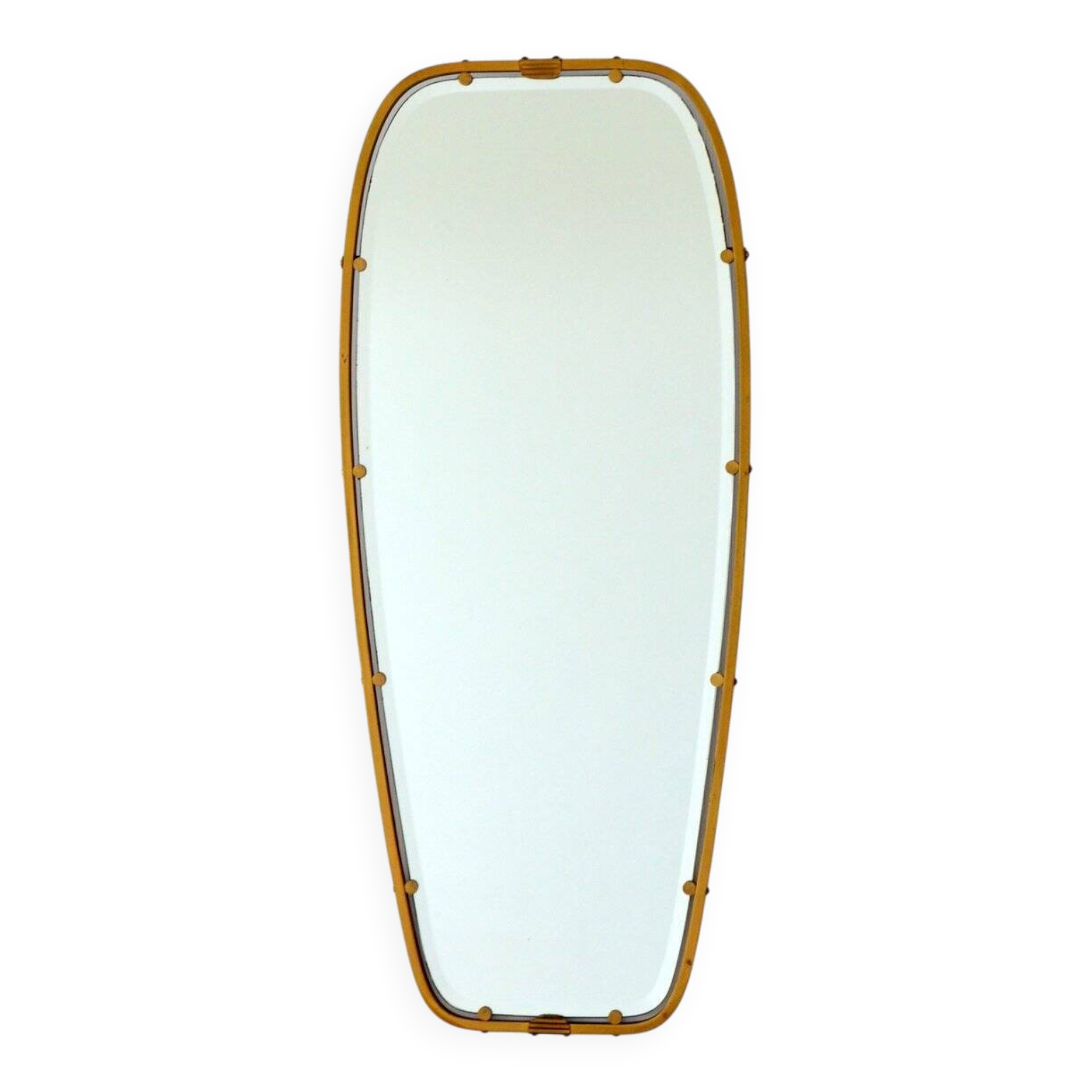 Superb free-form mirror in solid brass from the 50s/60s vintage.