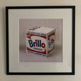 Original vintage pop art poster reissue of Andy Warhol "Brillo Box 1964"