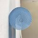 Light blue perforated metal suspension by Abo Randers, Danish postmodern, 1980s.