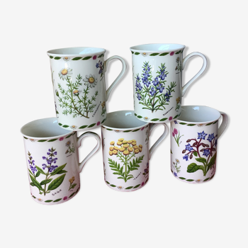 English mugs botanical décor New Bone China