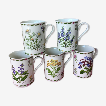 Mugs anglais décor botanique New Bone China