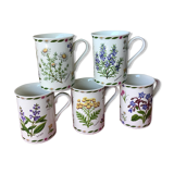 Mugs anglais décor botanique New Bone China