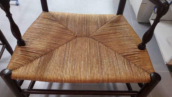 Fauteuil paillé provençal ancien