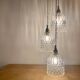 Vintage glass triple globe waterfall pendant light