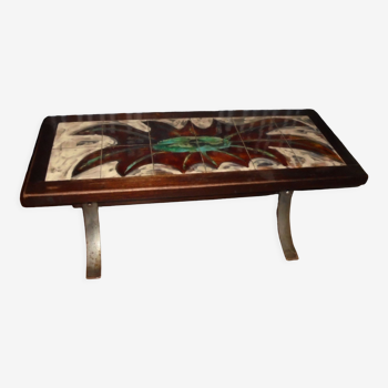 Coffee table Vallauris 1960 ceramic