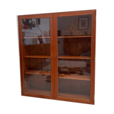 Teak glass bookcase