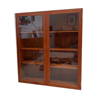 Teak glass bookcase