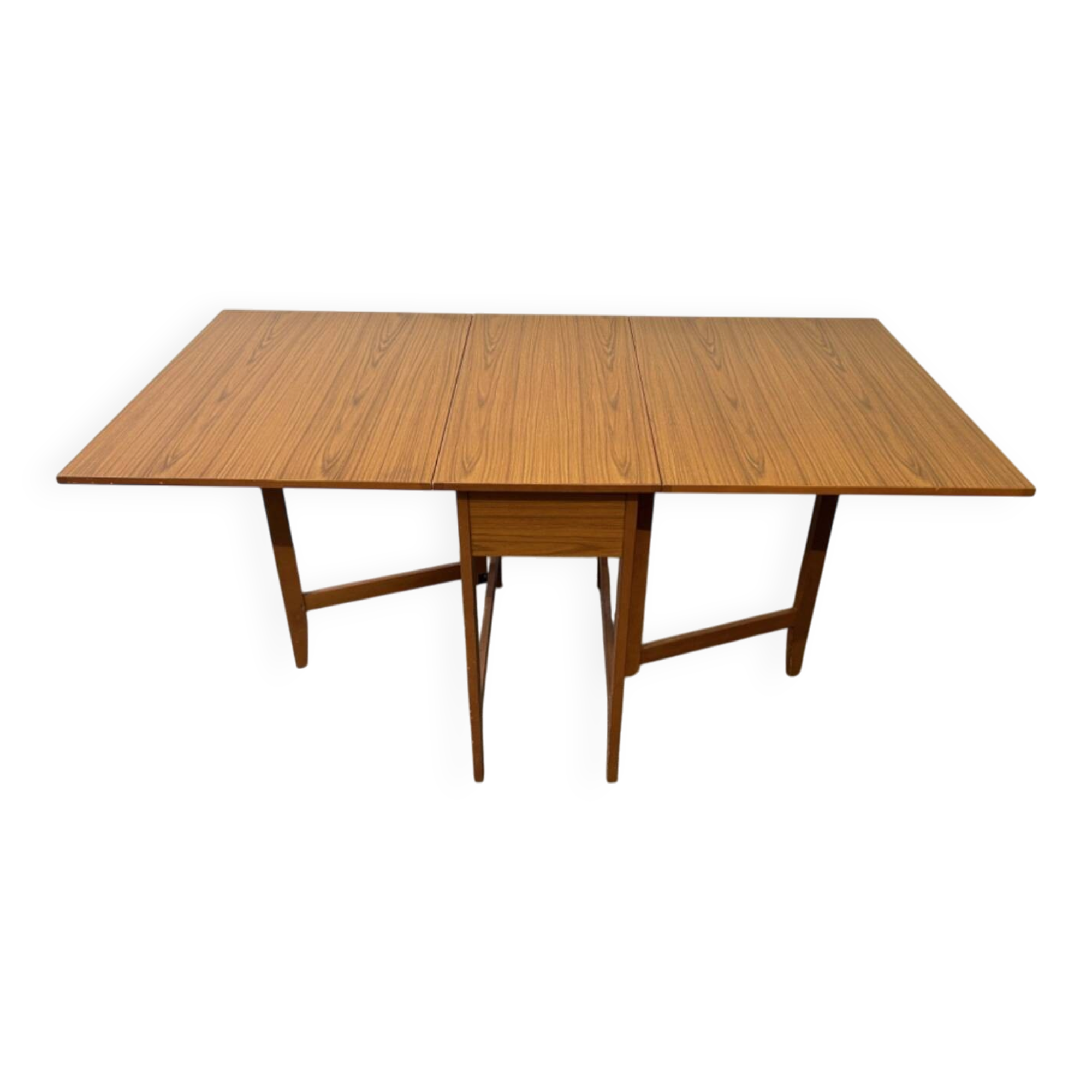 Table à manger à rabats en teck Schreiber des années 1960.