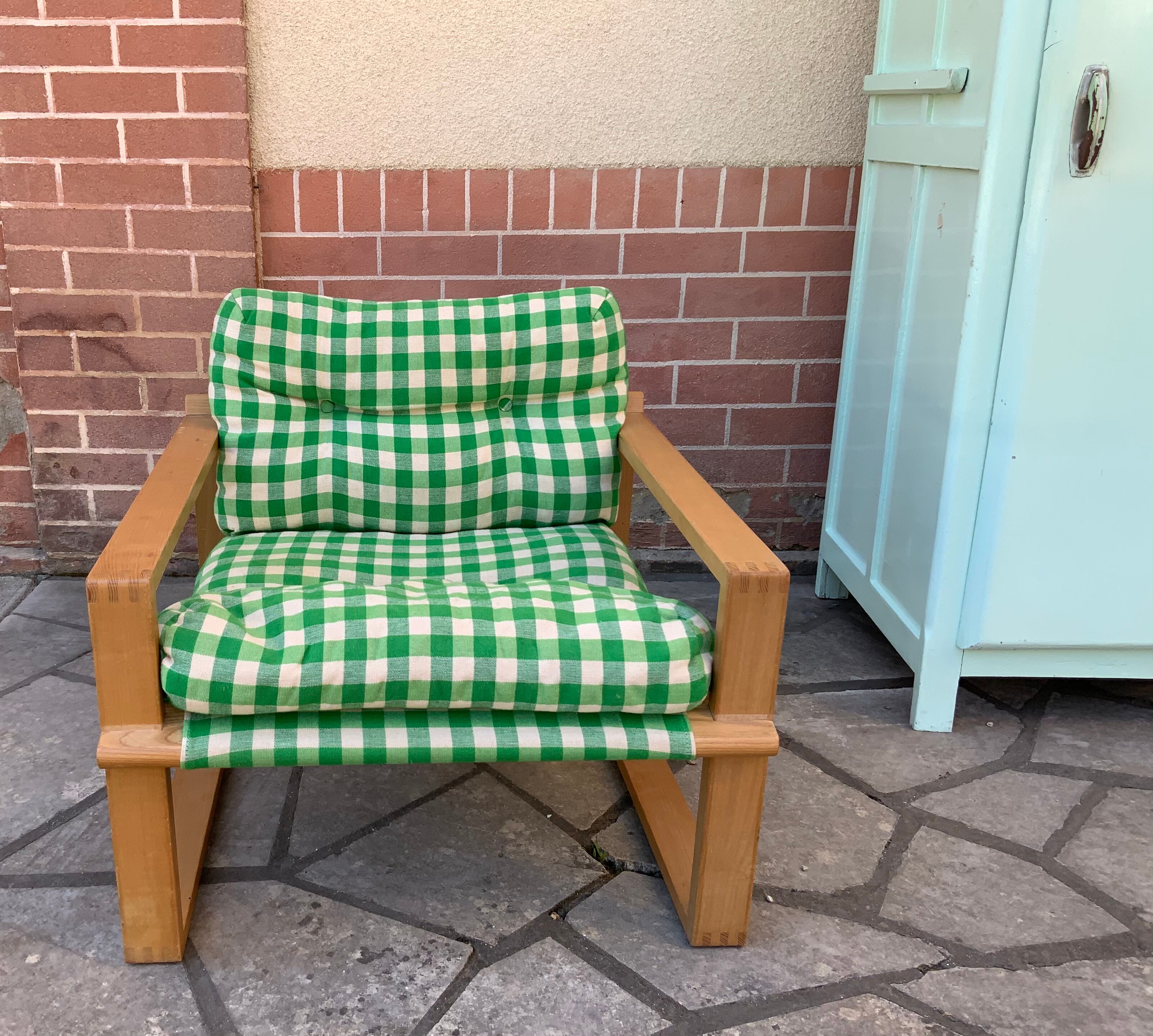 Vintage pine armchair