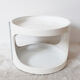 Vintage bar table, white plastic, round table, 70s