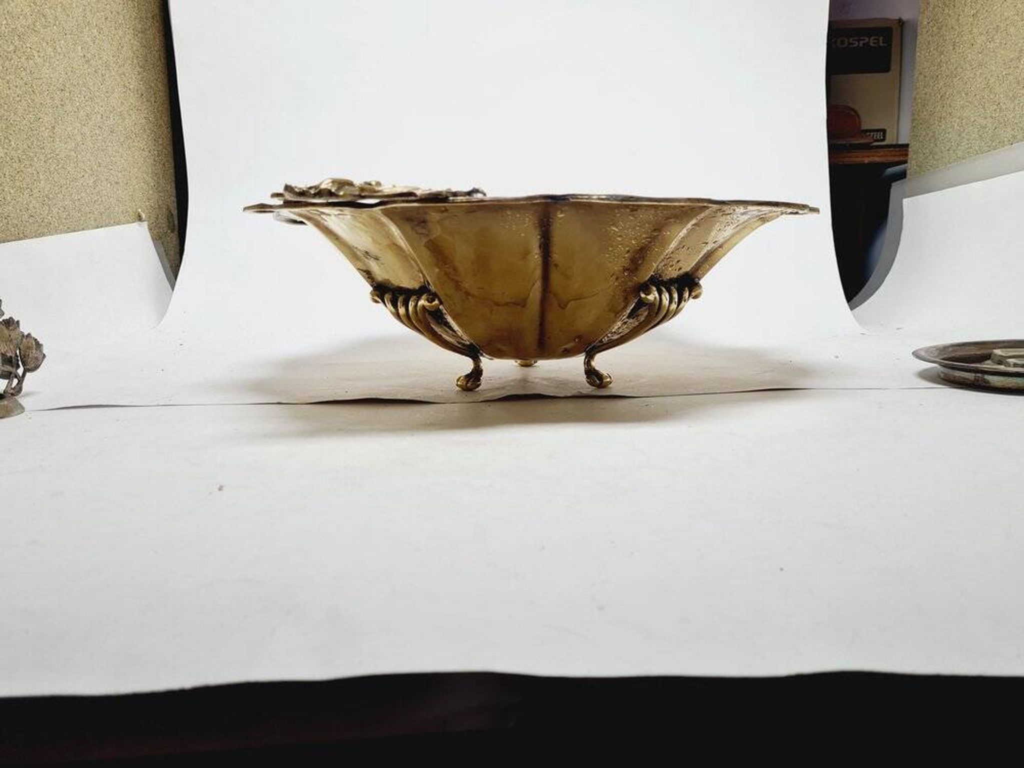 Art Deco hammered bowl on stand, Germany, 1930s