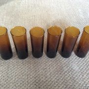 Série de 6 verres ambres
