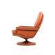 Fauteuil pivotant en cuir scandinave des années 1970