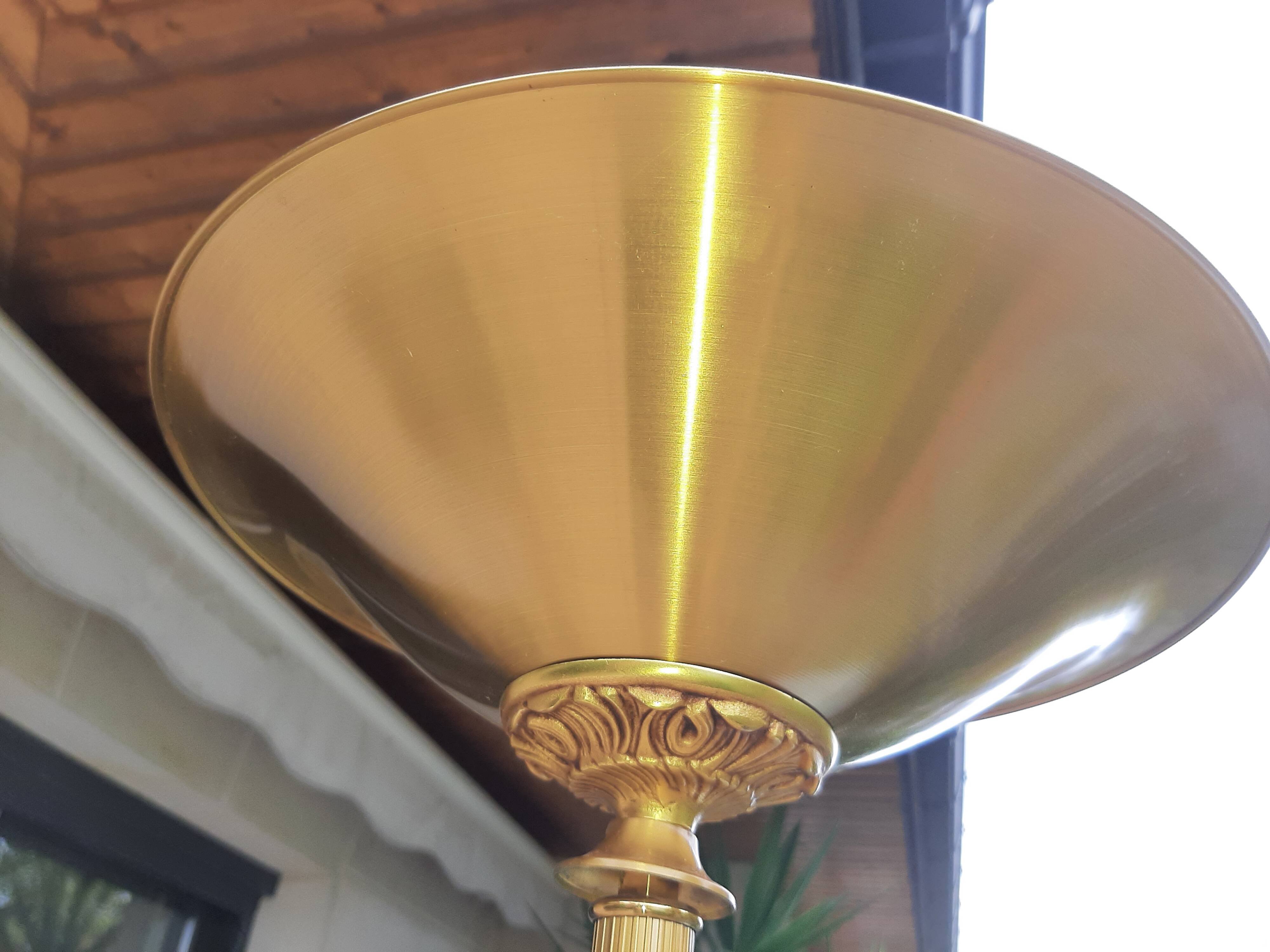 Halogen gilded bronze floor lamp Louis XVI Lucien Gau