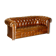 Restored Chesterfield leather sofa in vintage Art Deco style