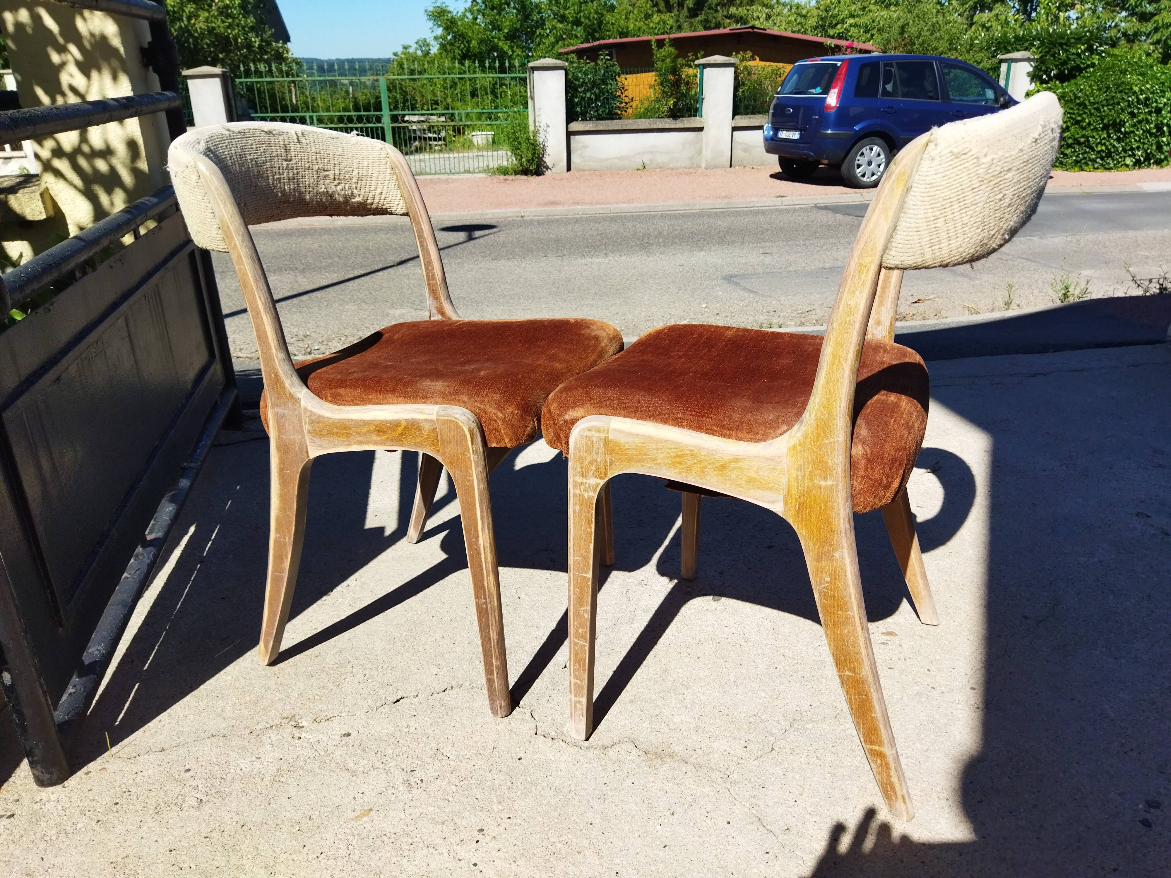 Pair of Baumann gondola chairs