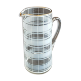 Crystal pitcher polished grid decoration and gold details