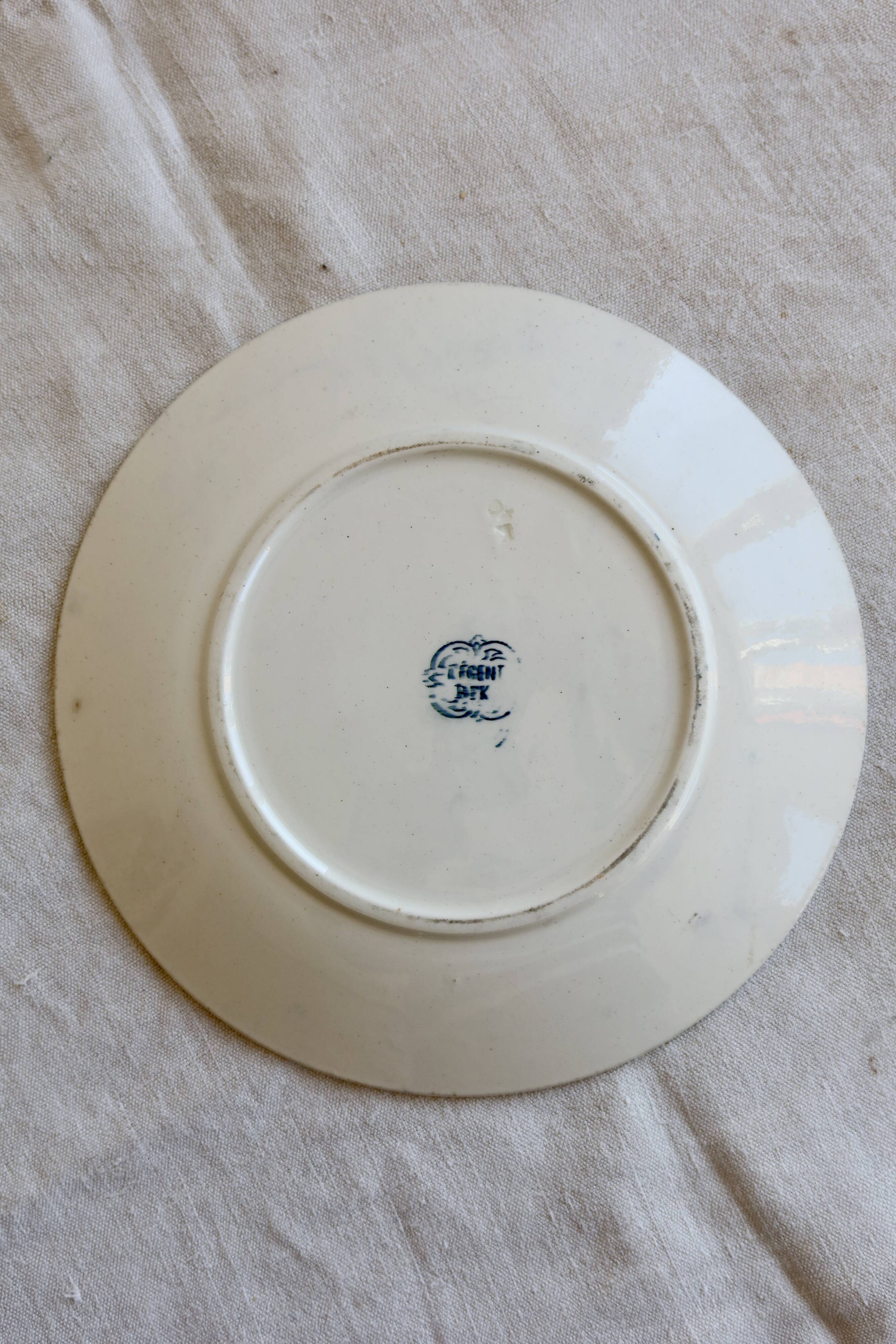 Assiette plate ancienne terre de fer - Boch Frères Keramis - Modèle Régent