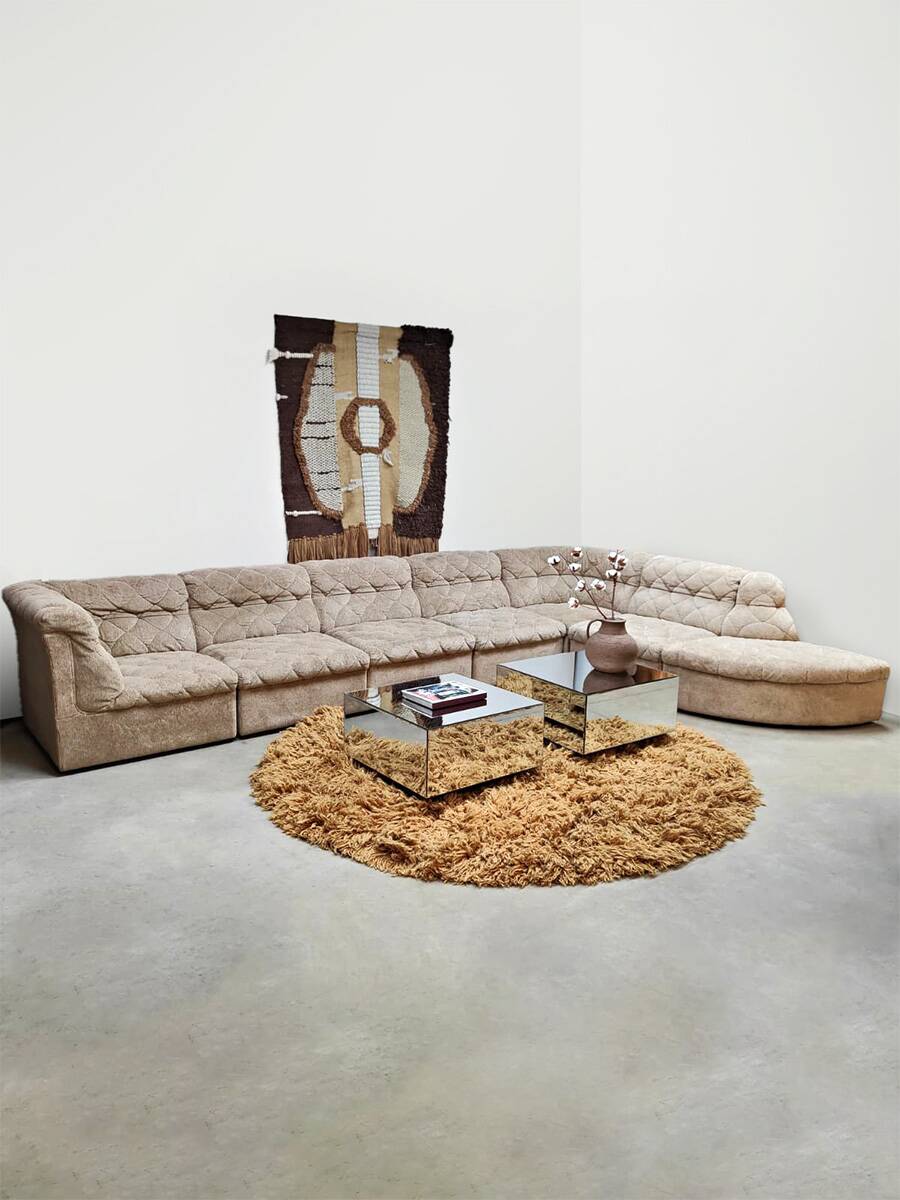 Vintage modular sectional sofa Laauser 'Ivory beige'