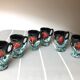 Old coquetiers signed Vallauris Turquoise and Red