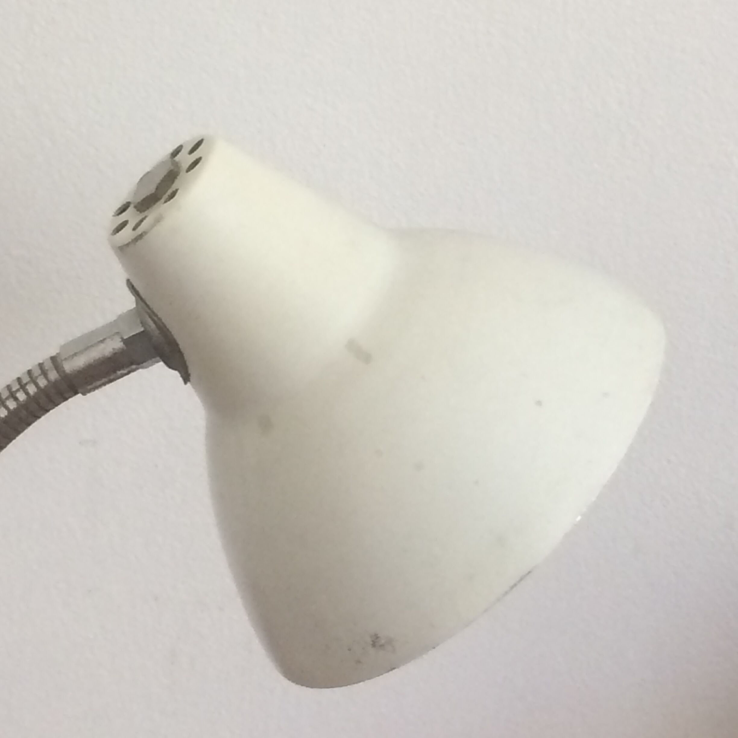 Vintage white metal desk lamp 1950
