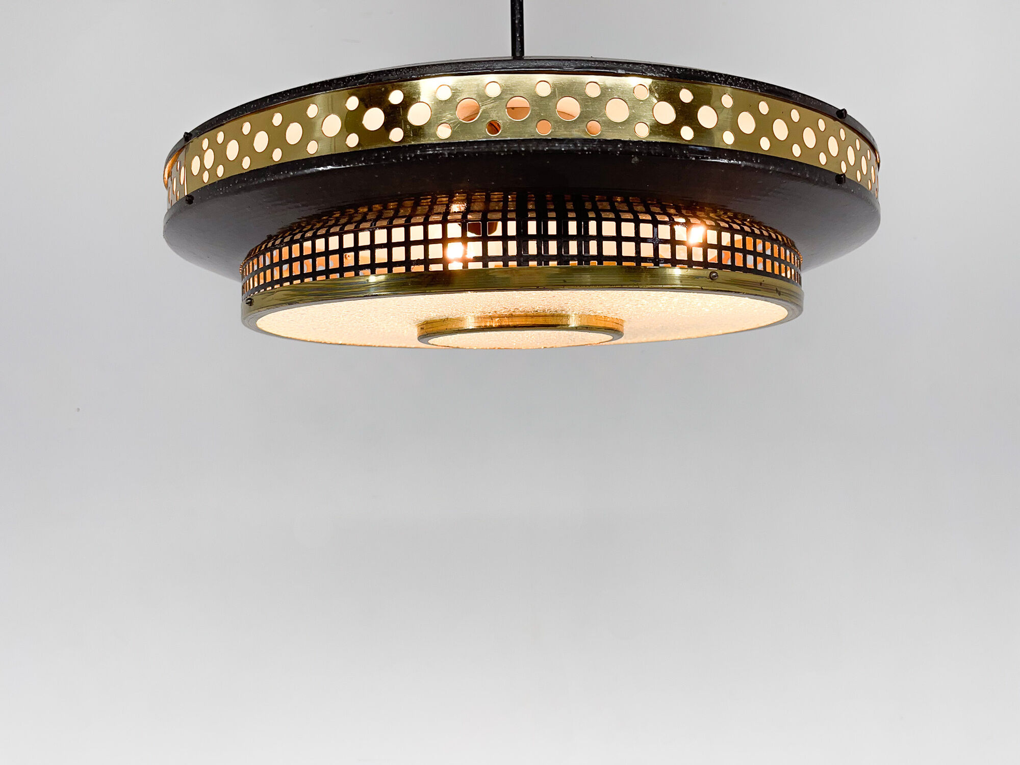 Space Age Metal Pendant by LUDIB Bratislava, Czechoslovakia, 1960's