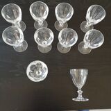10 anciens verres à eau  cristal