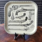 Plateau de service en métal, Piero Fornasetti, Italie, 1960