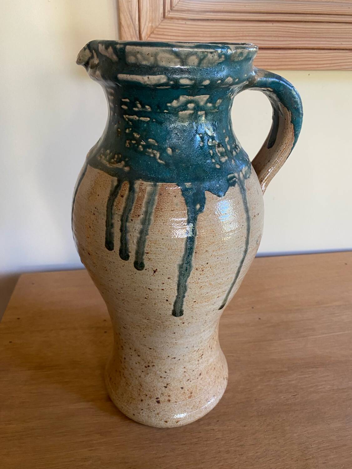 Vintage handmade ceramic jug vase pot