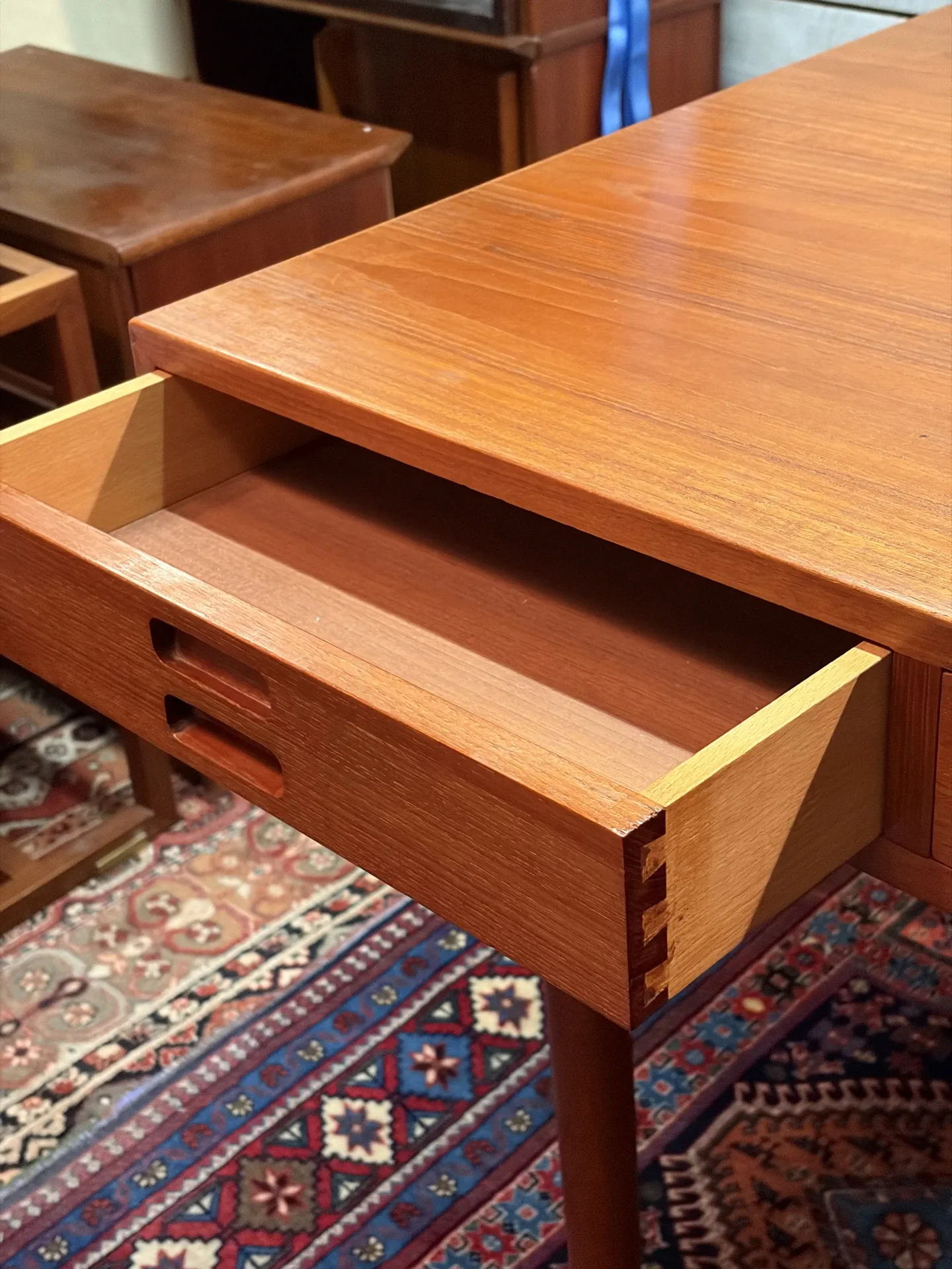 Teak desk design by Nanna Ditzel and Ed Soren Willadsen, 1955.