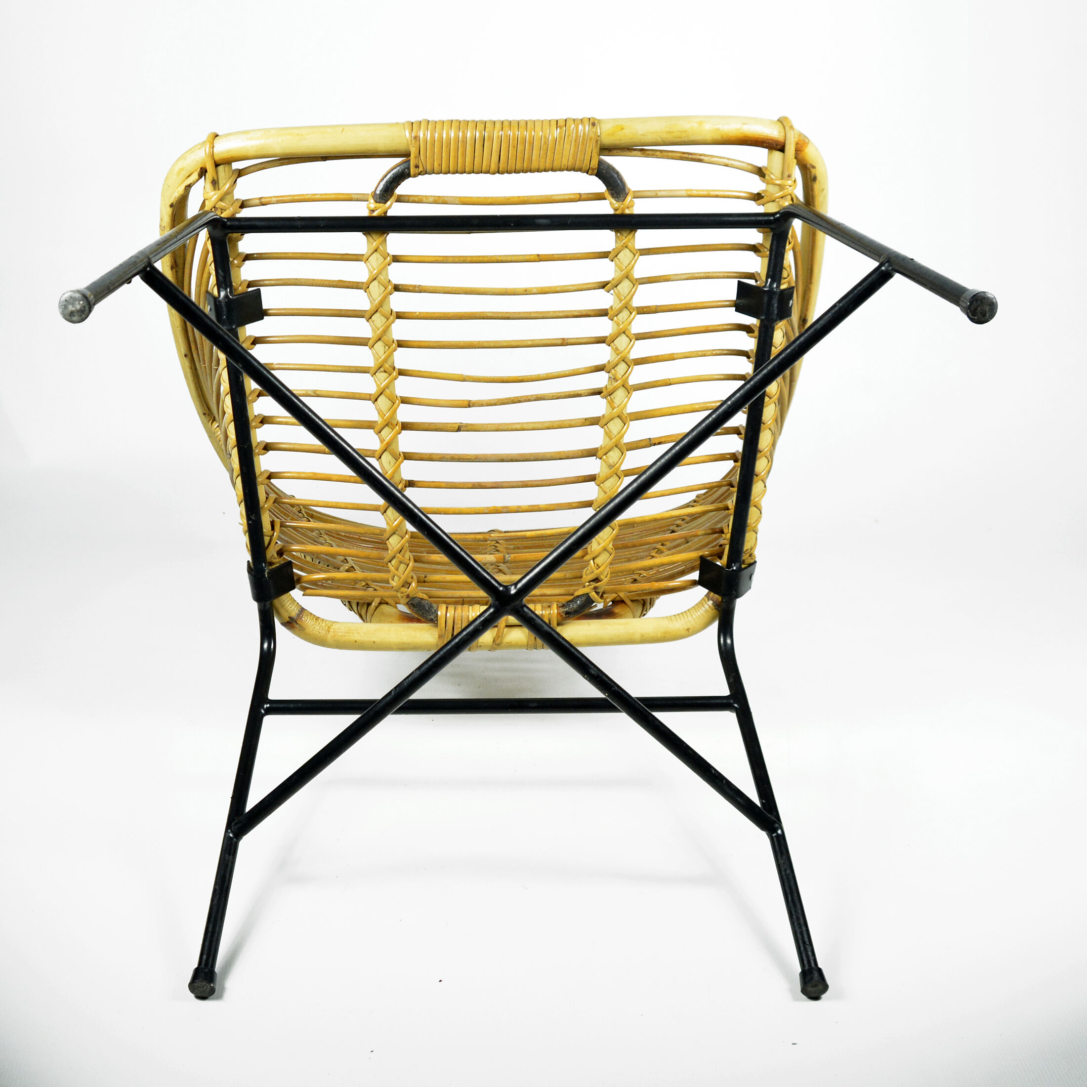1960s Scandinavian modern rattan bucket armchair, Denmark
