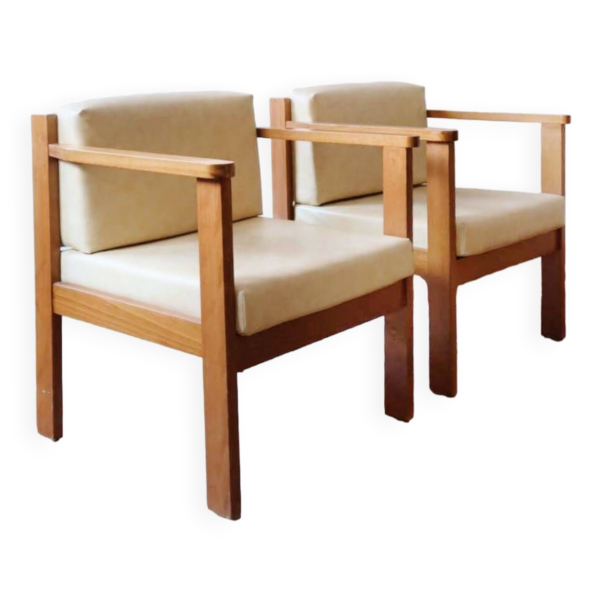 Pair of yellow armchairs