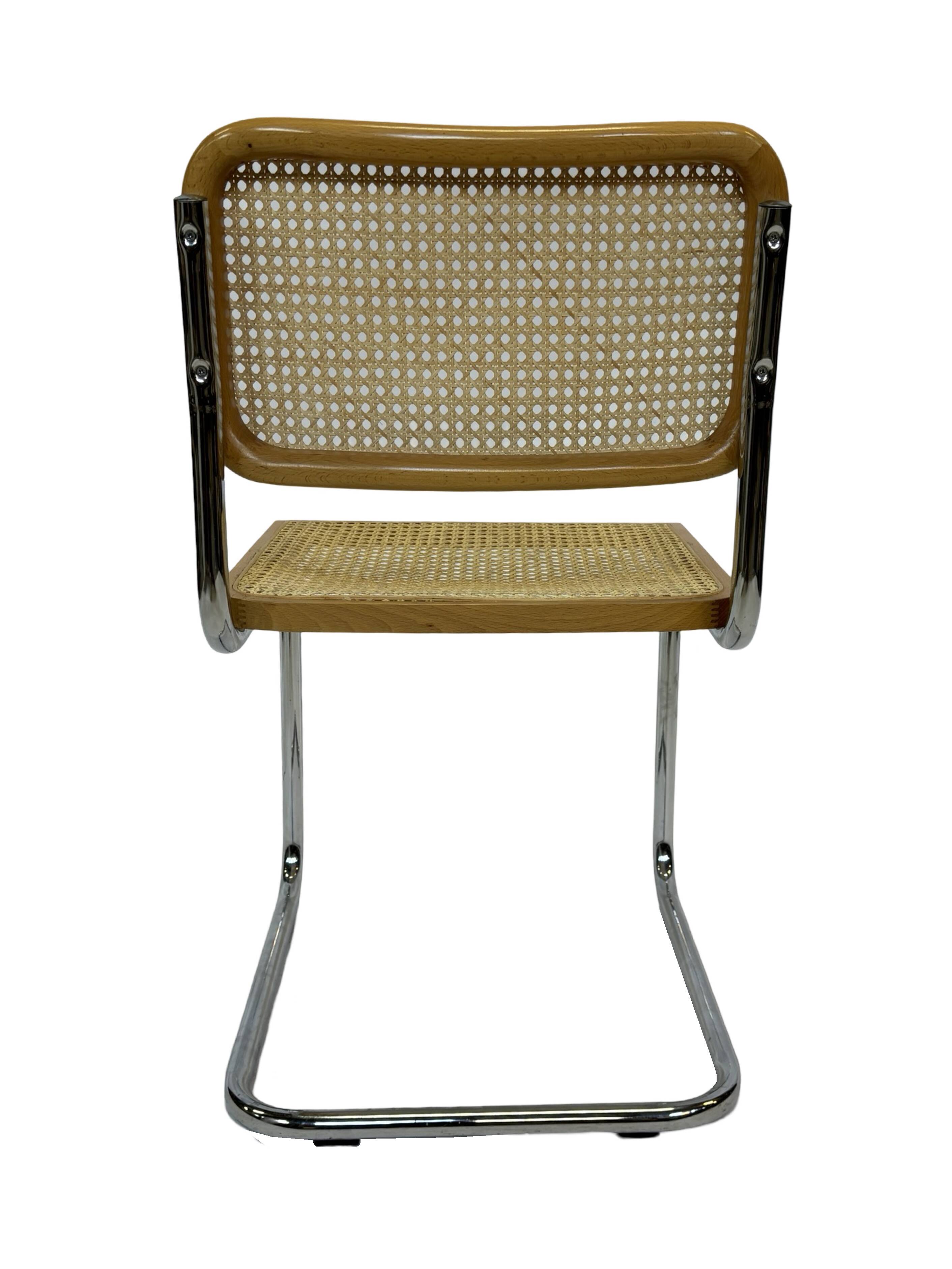 Set of 4 chairs Cesca B32 designed by Marcel Breuer design made in Italy