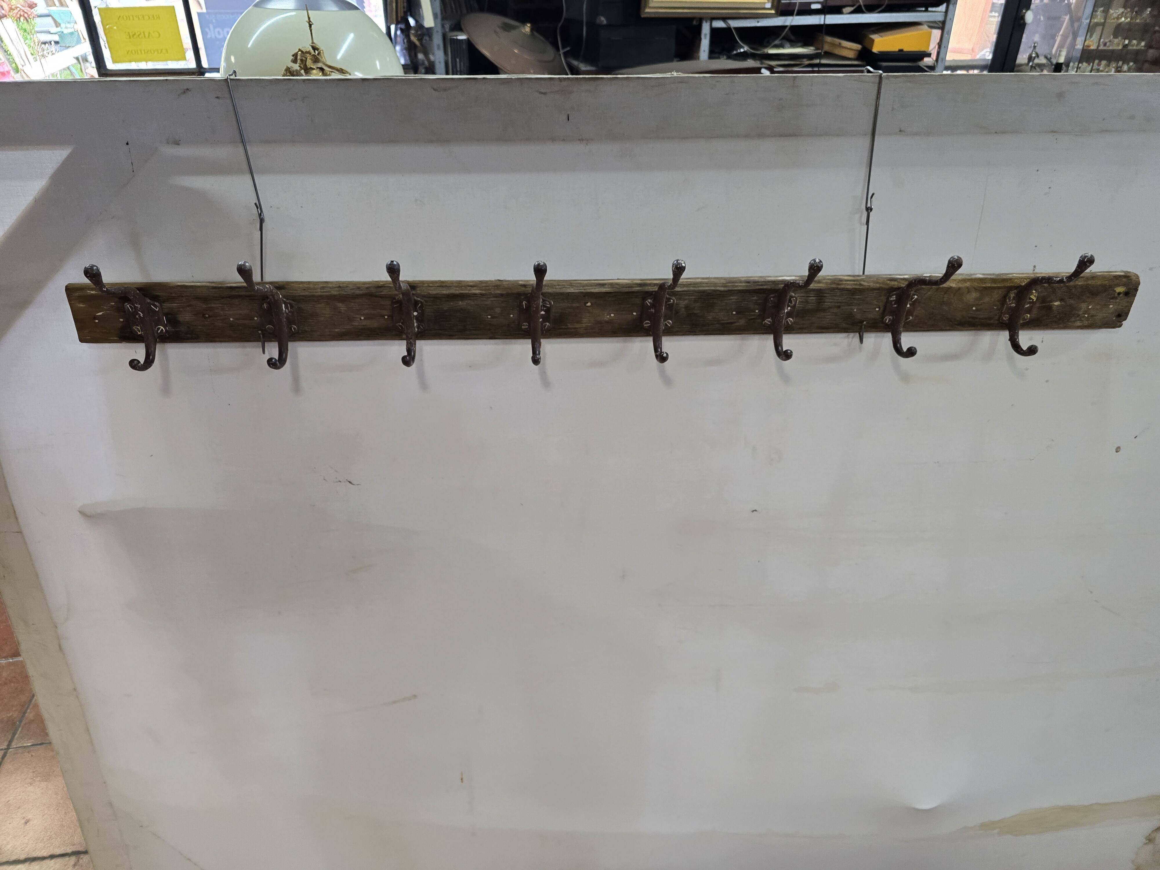 Old school coat rack with 8 hooks