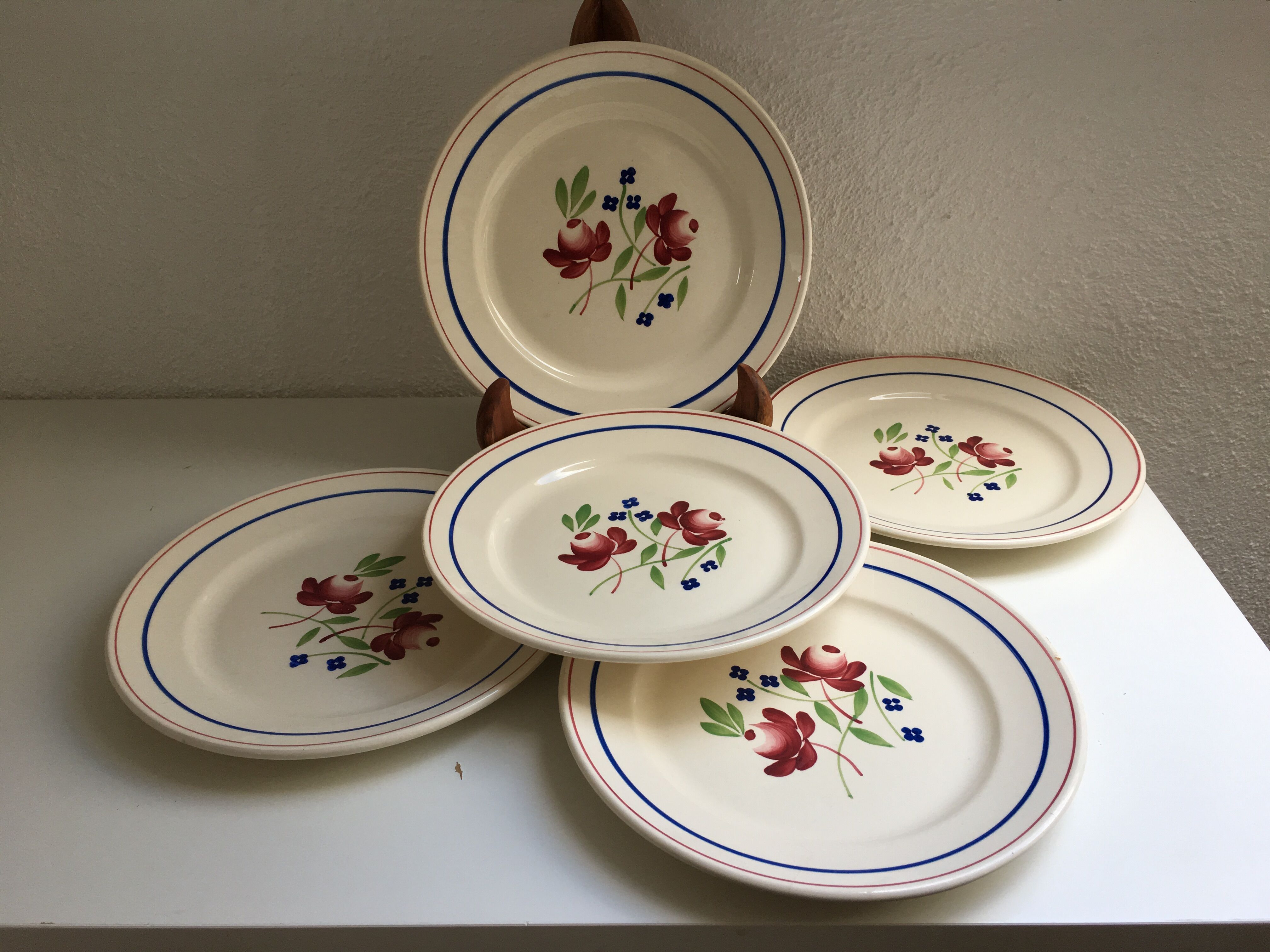 Lot 5 assiettes à dessert Luneville