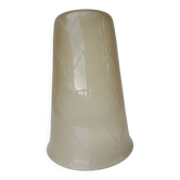 Bell-shaped lampshade - Amber glass engraved with lines - c. 1940