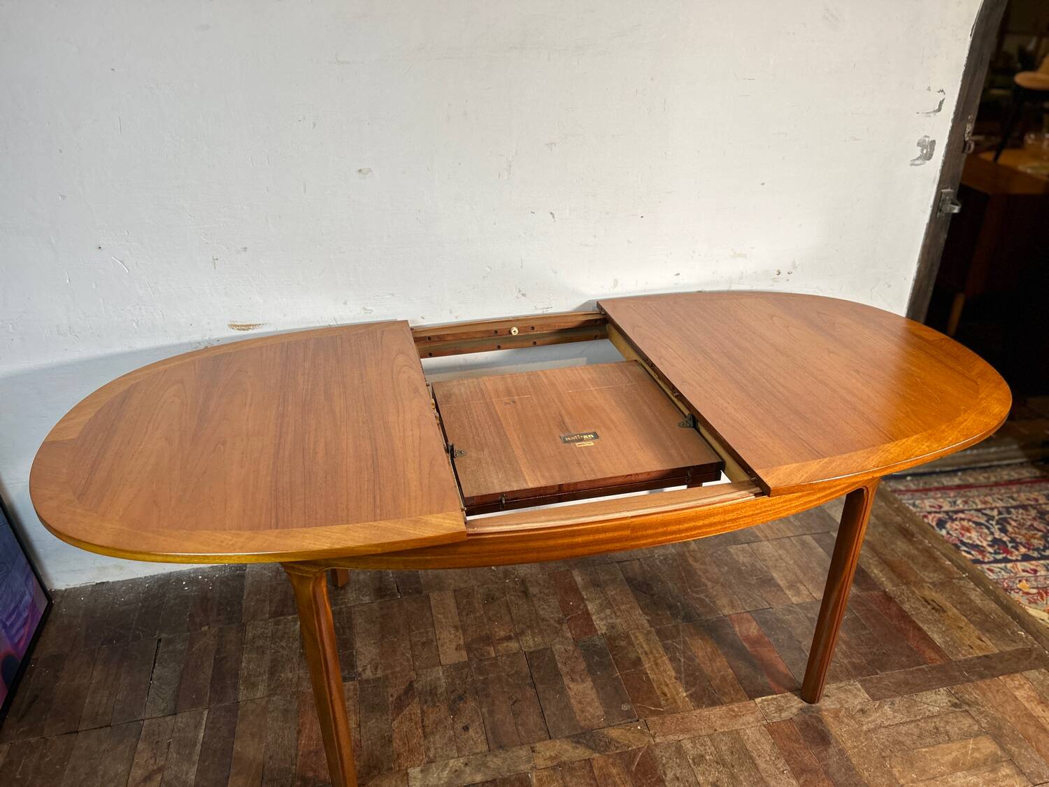 Mid century retro vintage teak extending dining table
