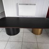 Table basse ovale pieds cylindre