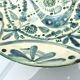 Large ceramic fruit cup with blue peacock