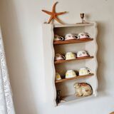 Linen-colored wooden shelf