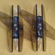 Pair of vintage design double fires smoked glass