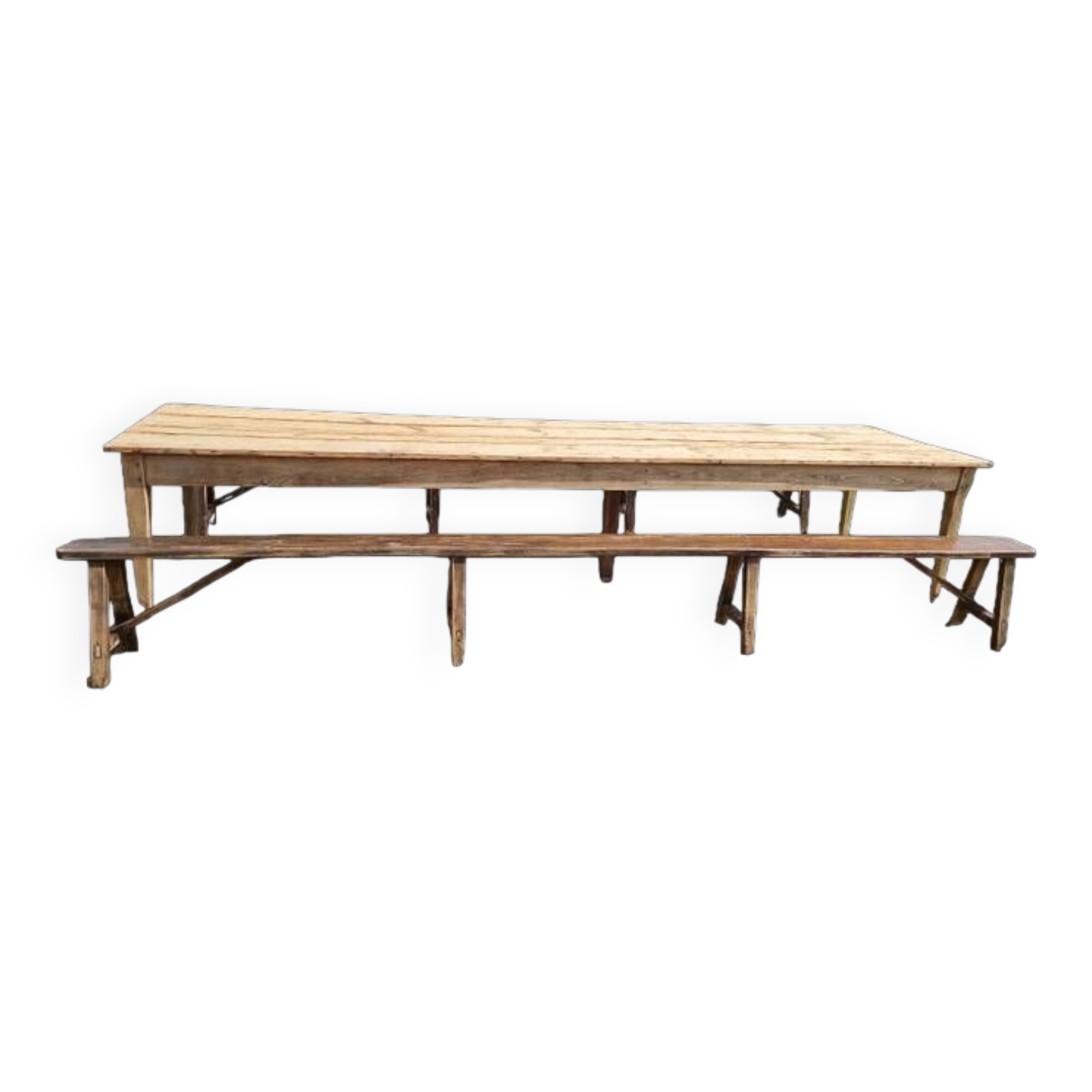 400 cm farm table and two benches
