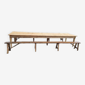 400 cm farm table and two benches