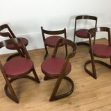 Set of 6 chairs Baumann Halfa design 70's