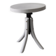 Vintage piano stool in painted white and black wood, round seat, 1940s.