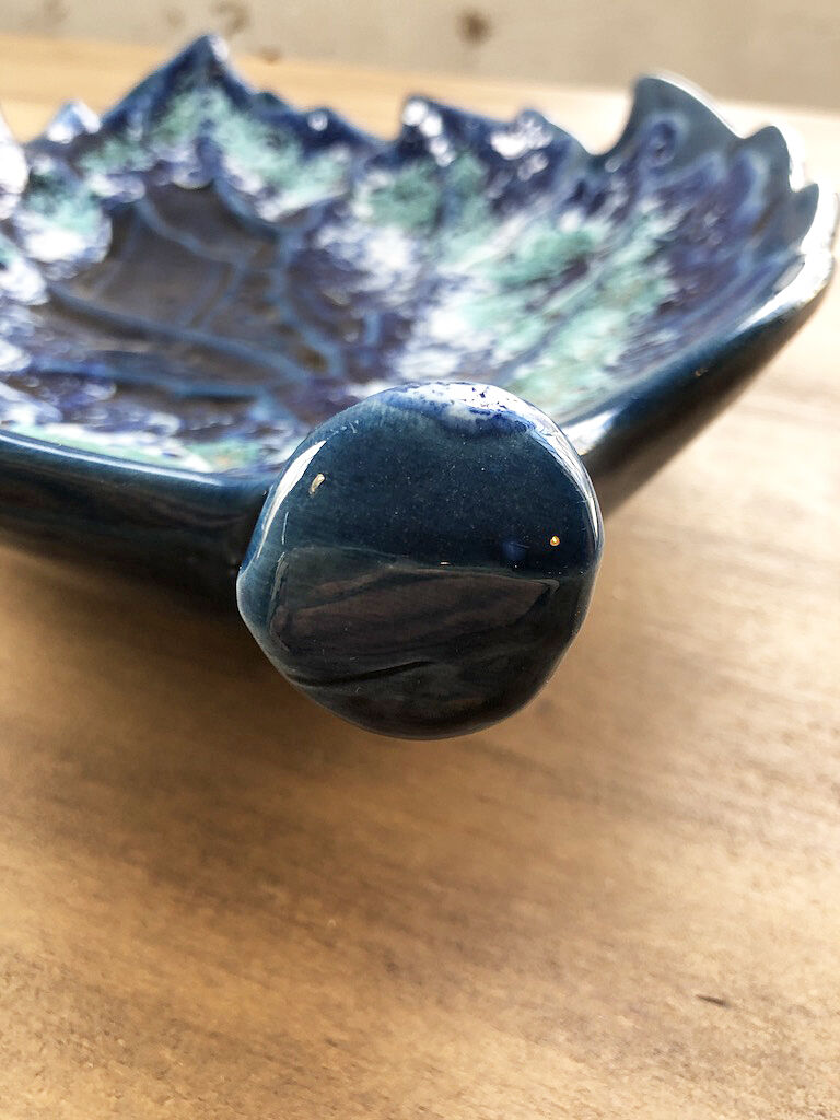 Vallauris blue ceramic sheet dish