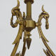 Bronze chandelier with 4-burner glass tulips, chandelier 70s