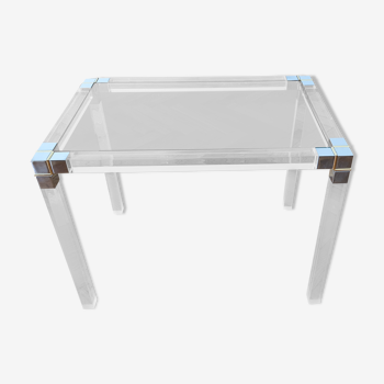 Table d'appoint moderne en plexiglas et verre
