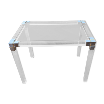 Table d'appoint moderne en plexiglas et verre