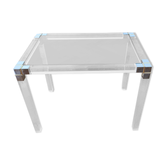 Modern side table in plexiglass and glass